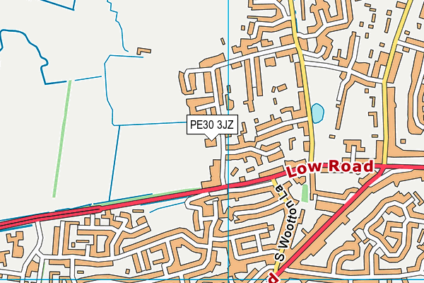 PE30 3JZ map - OS VectorMap District (Ordnance Survey)