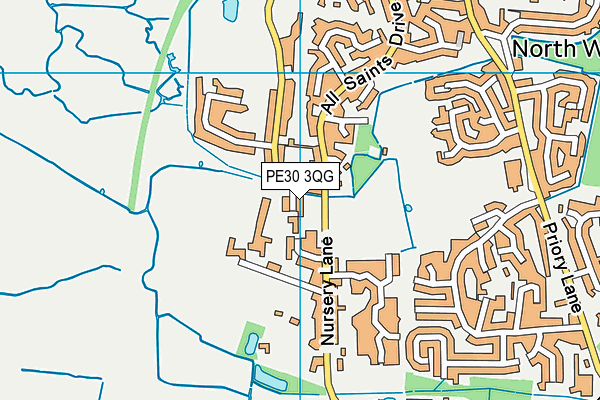 PE30 3QG map - OS VectorMap District (Ordnance Survey) PE30 3QG map - OS VectorMap District (Ordnance Survey)