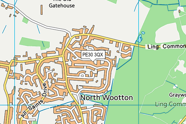 PE30 3QX map - OS VectorMap District (Ordnance Survey) PE30 3QX map - OS VectorMap District (Ordnance Survey)