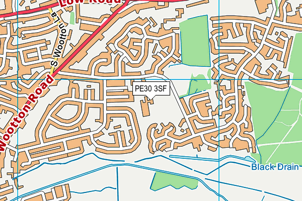 PE30 3SF map - OS VectorMap District (Ordnance Survey)