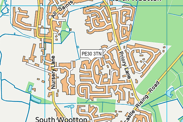 PE30 3TN map - OS VectorMap District (Ordnance Survey) PE30 3TN map - OS VectorMap District (Ordnance Survey)