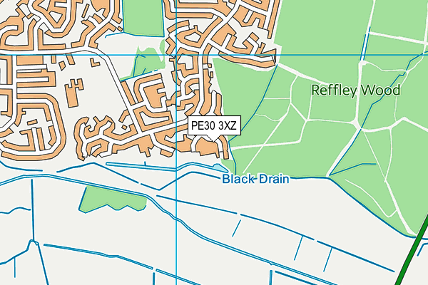 PE30 3XZ map - OS VectorMap District (Ordnance Survey) PE30 3XZ map - OS VectorMap District (Ordnance Survey)