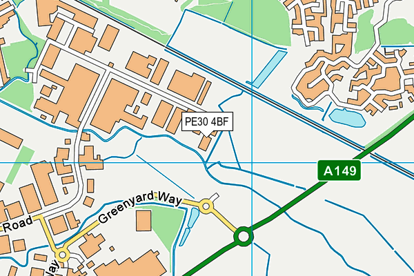 PE30 4BF map - OS VectorMap District (Ordnance Survey) PE30 4BF map - OS VectorMap District (Ordnance Survey)