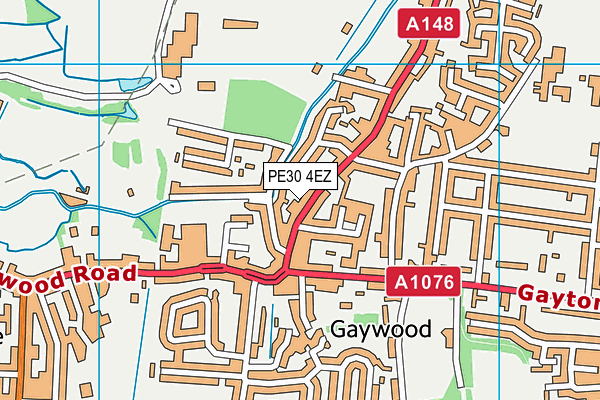 PE30 4EZ map - OS VectorMap District (Ordnance Survey)
