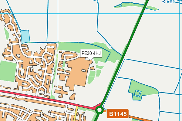 PE30 4HJ map - OS VectorMap District (Ordnance Survey) PE30 4HJ map - OS VectorMap District (Ordnance Survey)