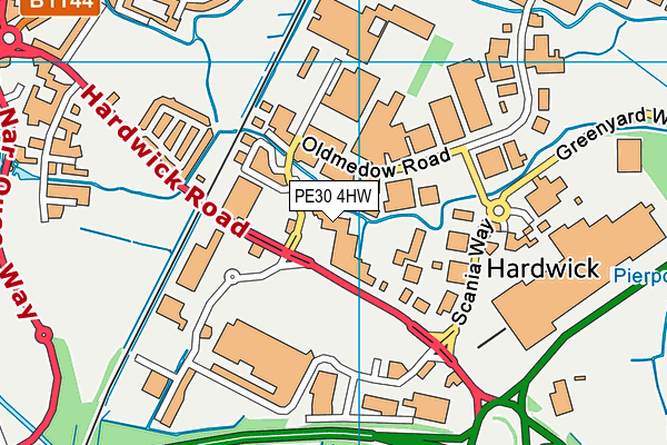 PE30 4HW map - OS VectorMap District (Ordnance Survey)