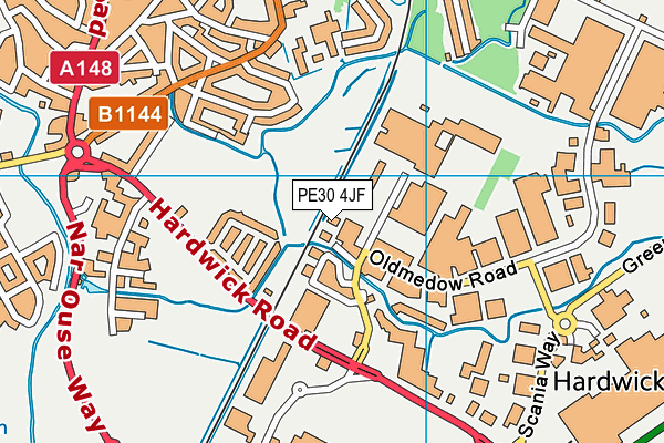 PE30 4JF map - OS VectorMap District (Ordnance Survey) PE30 4JF map - OS VectorMap District (Ordnance Survey)