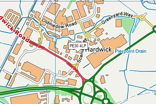 PE30 4LP map - OS VectorMap District (Ordnance Survey)