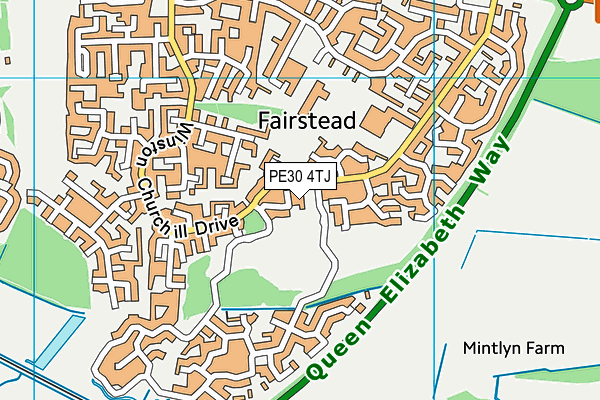PE30 4TJ map - OS VectorMap District (Ordnance Survey) PE30 4TJ map - OS VectorMap District (Ordnance Survey)