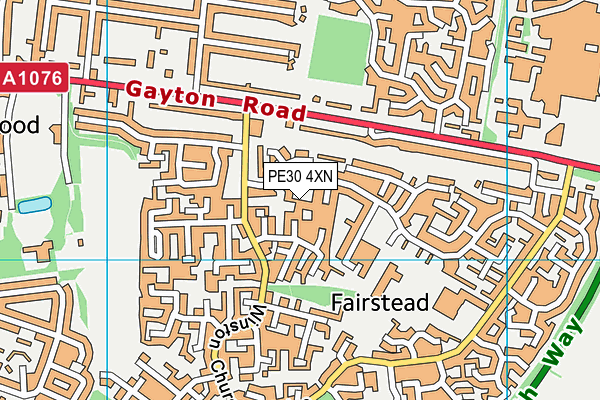 PE30 4XN map - OS VectorMap District (Ordnance Survey)