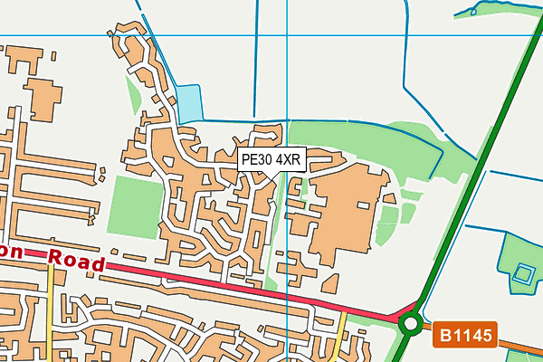 PE30 4XR map - OS VectorMap District (Ordnance Survey) PE30 4XR map - OS VectorMap District (Ordnance Survey)