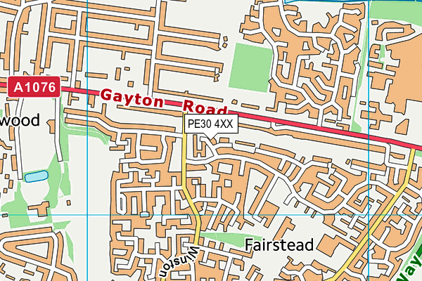 PE30 4XX map - OS VectorMap District (Ordnance Survey)