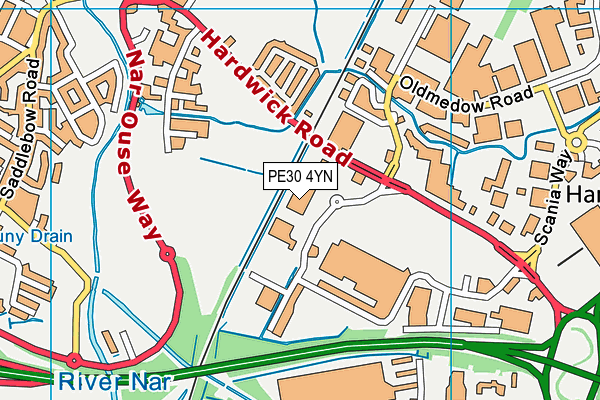 PE30 4YN map - OS VectorMap District (Ordnance Survey) PE30 4YN map - OS VectorMap District (Ordnance Survey)