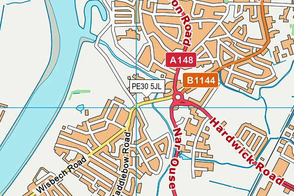 PE30 5JL map - OS VectorMap District (Ordnance Survey)