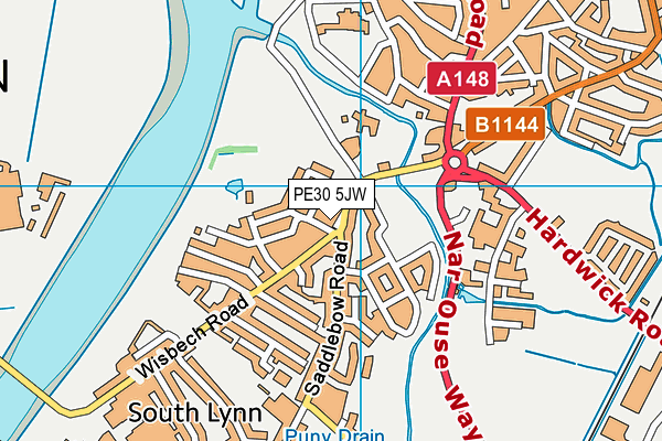 PE30 5JW map - OS VectorMap District (Ordnance Survey) PE30 5JW map - OS VectorMap District (Ordnance Survey)