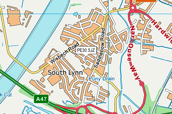 PE30 5JZ map - OS VectorMap District (Ordnance Survey) PE30 5JZ map - OS VectorMap District (Ordnance Survey)