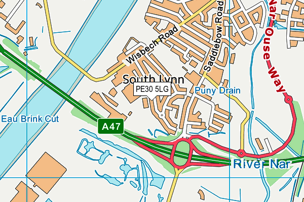 PE30 5LG map - OS VectorMap District (Ordnance Survey) PE30 5LG map - OS VectorMap District (Ordnance Survey)