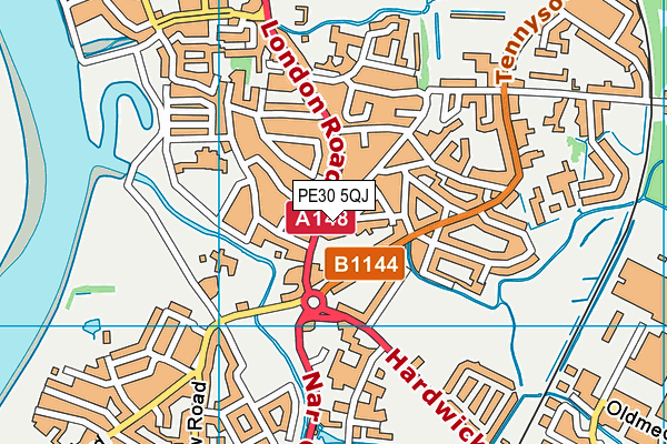 PE30 5QJ map - OS VectorMap District (Ordnance Survey) PE30 5QJ map - OS VectorMap District (Ordnance Survey)