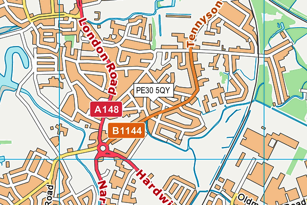 PE30 5QY map - OS VectorMap District (Ordnance Survey) PE30 5QY map - OS VectorMap District (Ordnance Survey)
