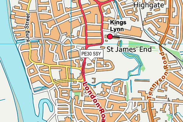 PE30 5SY map - OS VectorMap District (Ordnance Survey) PE30 5SY map - OS VectorMap District (Ordnance Survey)