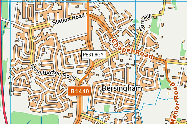 PE31 6GY map - OS VectorMap District (Ordnance Survey) PE31 6GY map - OS VectorMap District (Ordnance Survey)