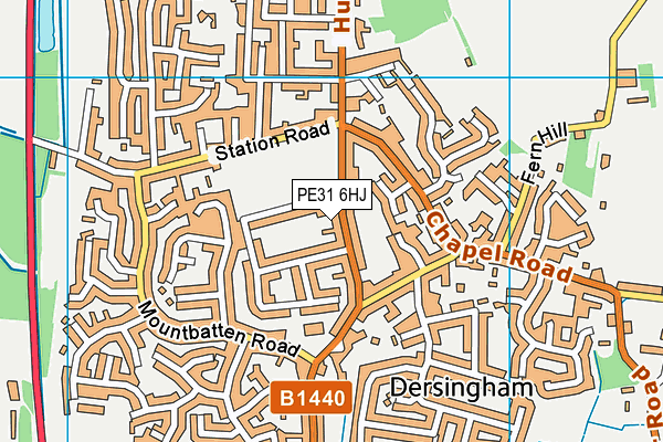 PE31 6HJ map - OS VectorMap District (Ordnance Survey) PE31 6HJ map - OS VectorMap District (Ordnance Survey)