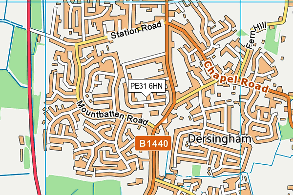 PE31 6HN map - OS VectorMap District (Ordnance Survey) PE31 6HN map - OS VectorMap District (Ordnance Survey)