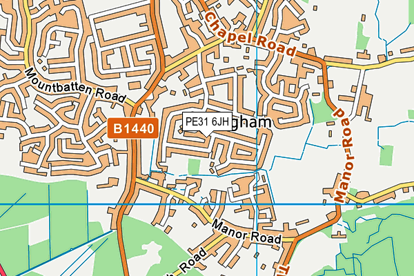PE31 6JH map - OS VectorMap District (Ordnance Survey) PE31 6JH map - OS VectorMap District (Ordnance Survey)