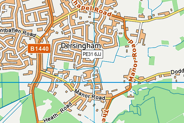 PE31 6JJ map - OS VectorMap District (Ordnance Survey) PE31 6JJ map - OS VectorMap District (Ordnance Survey)