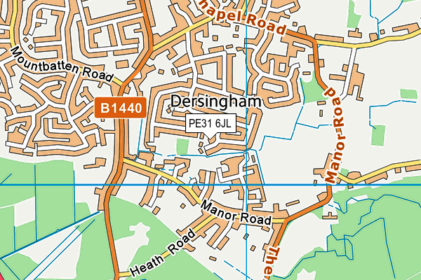 PE31 6JL map - OS VectorMap District (Ordnance Survey) PE31 6JL map - OS VectorMap District (Ordnance Survey)