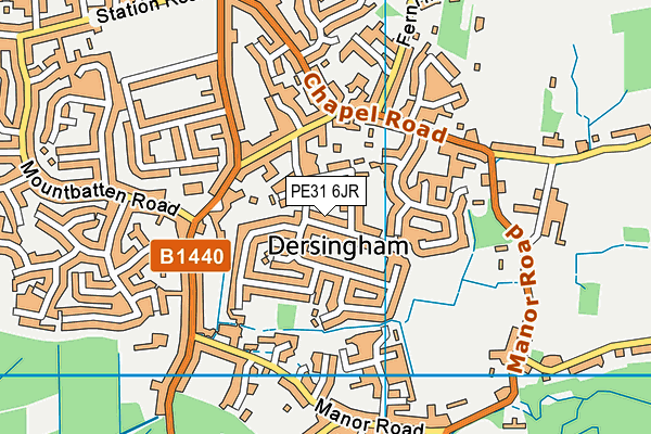 PE31 6JR map - OS VectorMap District (Ordnance Survey) PE31 6JR map - OS VectorMap District (Ordnance Survey)