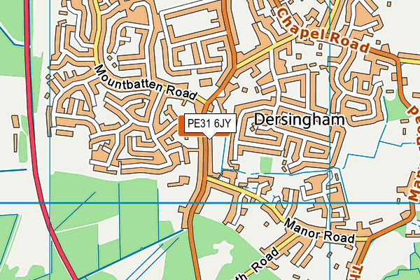 PE31 6JY map - OS VectorMap District (Ordnance Survey) PE31 6JY map - OS VectorMap District (Ordnance Survey)