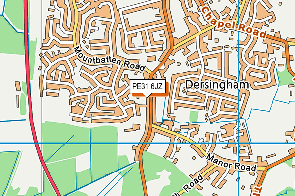 PE31 6JZ map - OS VectorMap District (Ordnance Survey) PE31 6JZ map - OS VectorMap District (Ordnance Survey)