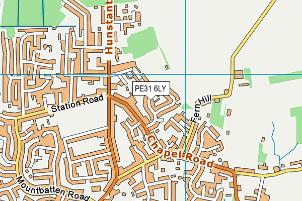 PE31 6LY map - OS VectorMap District (Ordnance Survey) PE31 6LY map - OS VectorMap District (Ordnance Survey)