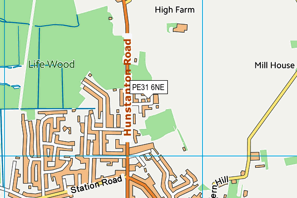PE31 6NE map - OS VectorMap District (Ordnance Survey) PE31 6NE map - OS VectorMap District (Ordnance Survey)