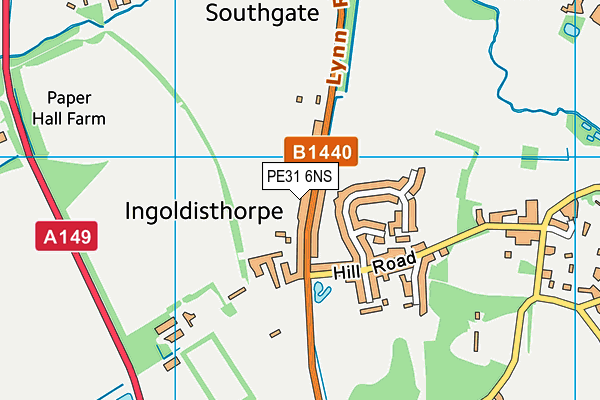 PE31 6NS map - OS VectorMap District (Ordnance Survey) PE31 6NS map - OS VectorMap District (Ordnance Survey)
