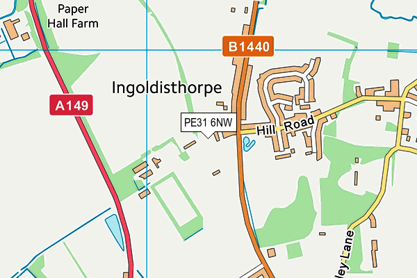 PE31 6NW map - OS VectorMap District (Ordnance Survey) PE31 6NW map - OS VectorMap District (Ordnance Survey)