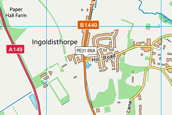 PE31 6NX map - OS VectorMap District (Ordnance Survey) PE31 6NX map - OS VectorMap District (Ordnance Survey)