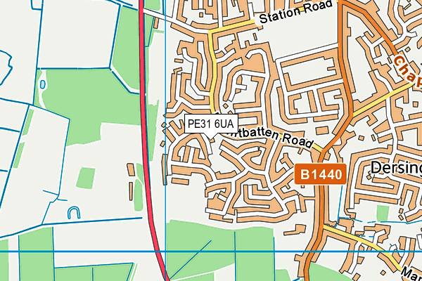 PE31 6UA map - OS VectorMap District (Ordnance Survey) PE31 6UA map - OS VectorMap District (Ordnance Survey)
