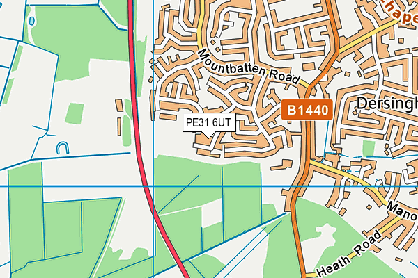 PE31 6UT map - OS VectorMap District (Ordnance Survey) PE31 6UT map - OS VectorMap District (Ordnance Survey)