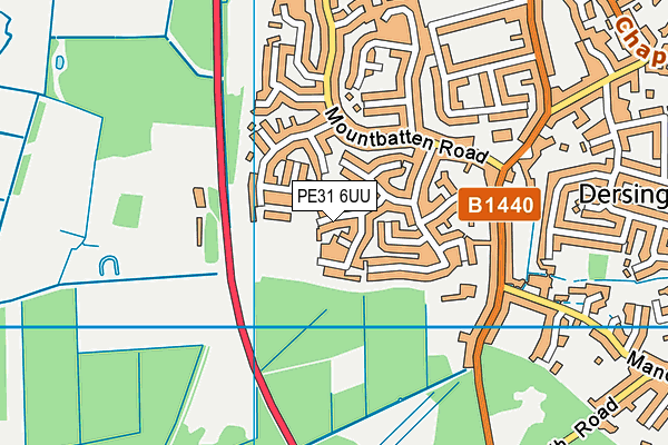 PE31 6UU map - OS VectorMap District (Ordnance Survey)