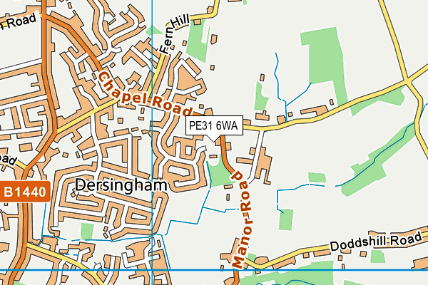 PE31 6WA map - OS VectorMap District (Ordnance Survey) PE31 6WA map - OS VectorMap District (Ordnance Survey)
