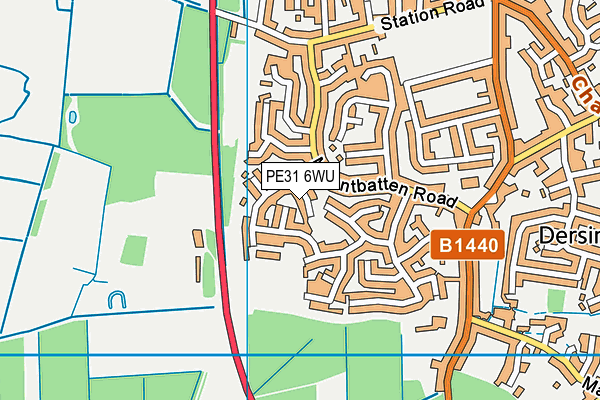 PE31 6WU map - OS VectorMap District (Ordnance Survey) PE31 6WU map - OS VectorMap District (Ordnance Survey)