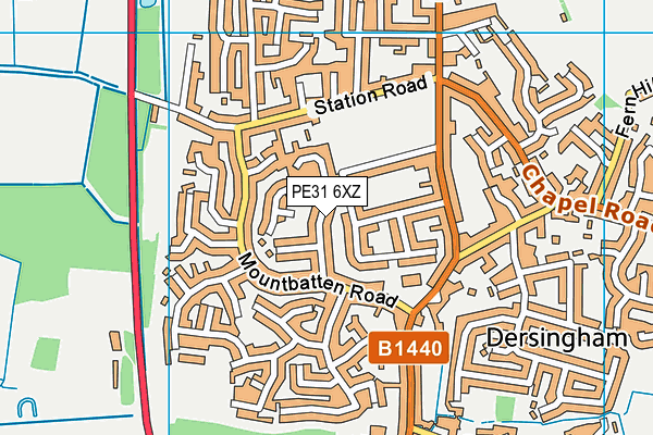 PE31 6XZ map - OS VectorMap District (Ordnance Survey) PE31 6XZ map - OS VectorMap District (Ordnance Survey)