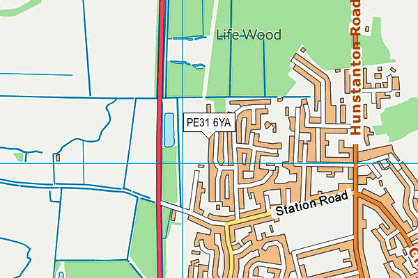 PE31 6YA map - OS VectorMap District (Ordnance Survey) PE31 6YA map - OS VectorMap District (Ordnance Survey)