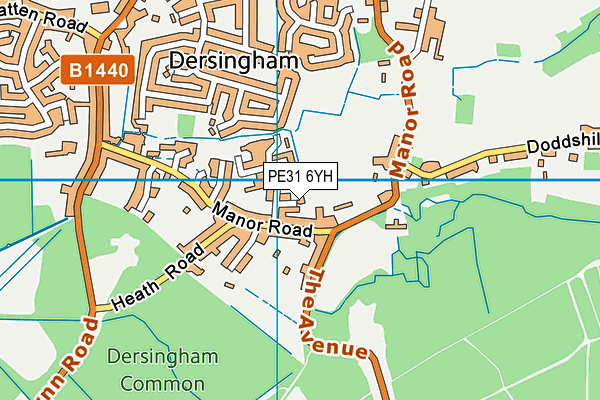 PE31 6YH map - OS VectorMap District (Ordnance Survey) PE31 6YH map - OS VectorMap District (Ordnance Survey)