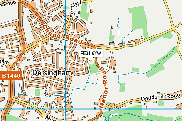 PE31 6YW map - OS VectorMap District (Ordnance Survey) PE31 6YW map - OS VectorMap District (Ordnance Survey)
