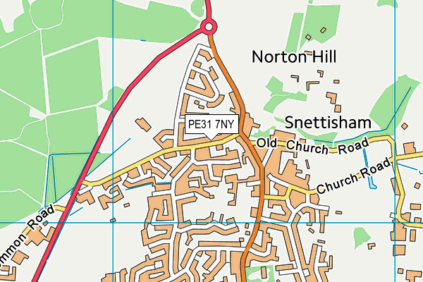 PE31 7NY map - OS VectorMap District (Ordnance Survey)