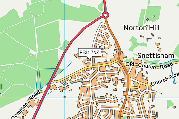 PE31 7NZ map - OS VectorMap District (Ordnance Survey) PE31 7NZ map - OS VectorMap District (Ordnance Survey)