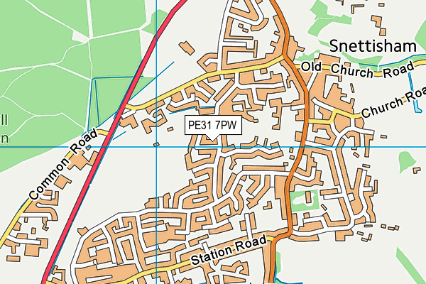 PE31 7PW map - OS VectorMap District (Ordnance Survey)